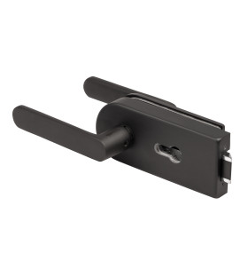 Комплект: замок+ручка для стеклянной двери Space.GL.LPZ BL черный