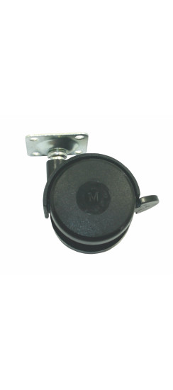 Опора колесная с площадкой, d=50, h=65 с фиксатором, пластмасса черная | Пластмасса