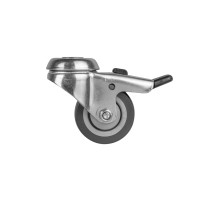 Опора колесная со стопором WL/B-50R/40 kg (brake) резина, под винт М8
