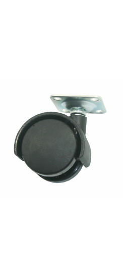 Опора колесная с площадкой, d=40, h=59, пластмасса черная | Пластмасса