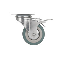 Опора колесная со стопором и площадкой WL/B-60R/50 kg (brake) резина