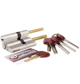 Цилиндровый механизм под вертушку (дл. шток) DPC1P3631 S3 (67 мм/31+10+26) САТИН.НИКЕЛЬ, 5+1 кл.