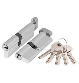 Цилиндровый механизм (AX202/60) AX2002Knob60 (25+10+25) CP хром с вертушкой