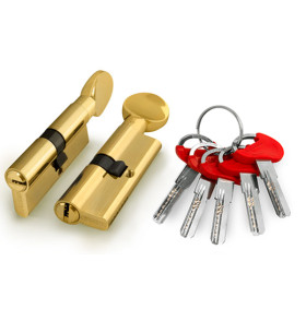 Цилиндровый механизм (D-PRO502/70) D-PRO5002Knob70(30+10+30) PB латунь 5Key