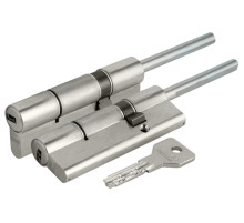 Цилиндровый механизм под вертушку (дл. шток) Cisa ASIX OE307-88.12 (100 мм/65+10+25), НИКЕЛЬ