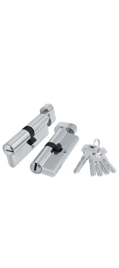 Цилиндровый механизм (200 ZM/80) 2000ZMKnob80(30+10+40) CP хром 5Key с вертушкой | ZAMAK, 80 мм (30+10+40)