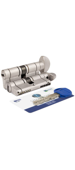 Цилиндровый механизм с вертушкой CP4F414101R (82 мм/36+10+36) МАТ.НИКЕЛЬ | Латунь, 82 мм (36+10+36)