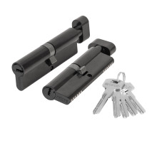 Цилиндровый механизм (200 ZM/110) 2000ZM Knob 110(55+10+45) BL-24 черный  5Key с вертушкой