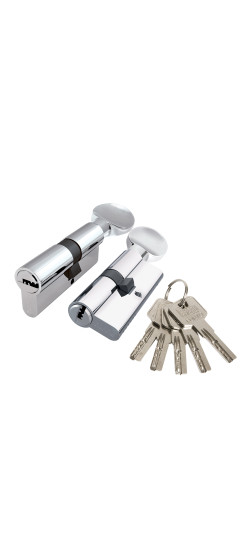 Цилиндровый механизм Z3002Knob90(35+10+45) с вертушкой CP хром | ZAMAK, 90 мм (35+10+45)