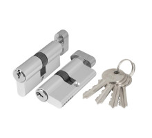 Цилиндровый механизм (AX102/60) AX1002Knob60 (25+10+25)/HD CP хром 4Key с вертушкой