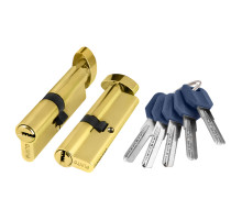 Цилиндровый механизм (Z402/90) Z4002Knob90(40+10+40) с вертушкой PB латунь