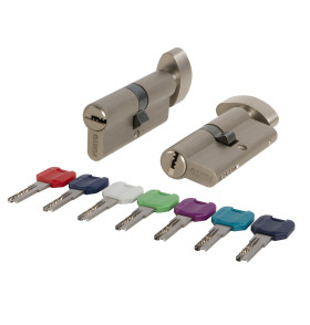 Цилиндровый механизм MaxPro7002Knob80mm(35+10+35) SN никель 7key с вертушкой