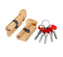 Цилиндровый механизм (D-PRO502/60) D-PRO5002KnobRL60(25+10+25) SSG-39 сатинированное золото 5Key