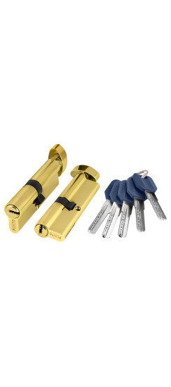 Цилиндровый механизм (Z402/80) Z4002Knob80(30+10+40) с вертушкой PB латунь | ZAMAK, 80 мм (30+10+40)