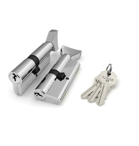 Цилиндровый механизм (100 CM/80) 1000CMKnob80(35+10+35) CP хром 3Key с вертушкой