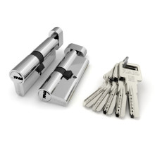 Цилиндровый механизм (R602/90) R6002Knob90(45+10+35) CP хром 5Key с вертушкой