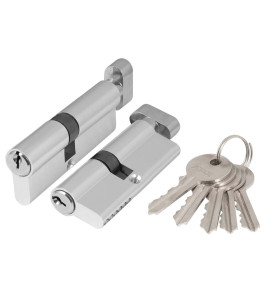 Цилиндровый механизм (AZ102/90) AZ1002Knob90 (50+10+30) CP хром