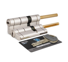 Цилиндровый механизм под вертушку (дл. шток) C55P613101 (92 мм/56+10+26), МАТ.НИКЕЛЬ