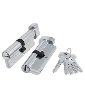 Цилиндровый механизм (200 ZM/120) 2000ZMKnob120(55+10+55) CP хром 5Key с вертушкой