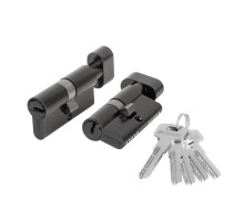 Цилиндровый механизм (200 ZM/90) 2000ZM Knob 90 (35+10+45) BL-24 черный 5Key с вертушкой
