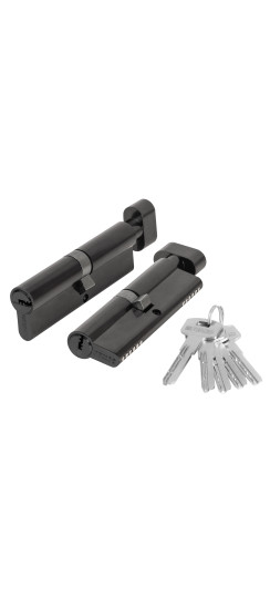 Цилиндровый механизм (200 ZM/110) 2000ZM Knob 110 (45+10+55) BL-24 черный 5Key с вертушкой | ZAMAK, 110 мм (45+10+55)