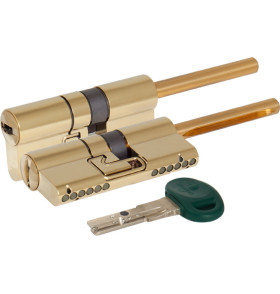 Цилиндровый механизм под вертушку (дл. шток) C31P513101LC5 (82 мм/46+10+26), ЛАТУНЬ (PVD)