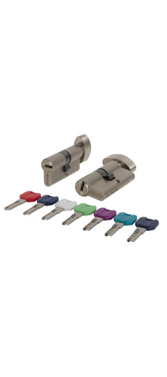 Цилиндровый механизм MaxPro7002Knob60mm(25+10+25) SN никель 7key с вертушкой | ZAMAK, 60 мм (25+10+25)