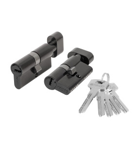 Цилиндровый механизм (200 ZM/90) 2000ZM Knob 90 (50+10+30) BL-24 черный 5Key с вертушкой