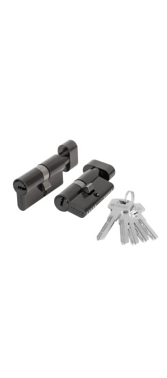 Цилиндровый механизм (200 ZM/90) 2000ZM Knob 90 (40+10+40) BL-24 черный 5Key с вертушкой | ZAMAK, 90 мм (40+10+40)