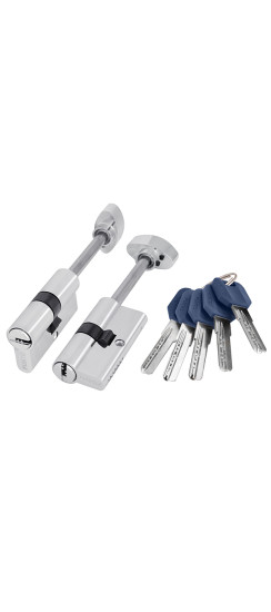 Цилиндровый механизм (Z407/90) Z4007Tang90(55+10+25) со штоком CP хром | ZAMAK, 90 мм (55+10+25)