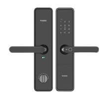 Замок врезной электронный к с ручкой Kaadas S500-5W с отпечатком пальца, с WiFi, черный