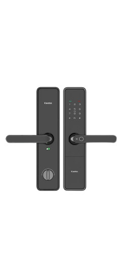Замок врезной электронный к с ручкой Kaadas S500-5W с отпечатком пальца, с WiFi, черный | Алюминиевый сплав