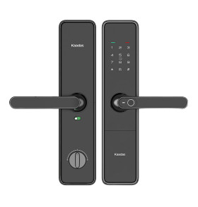 Замок врезной электронный к с ручкой Kaadas S500-5W с отпечатком пальца, с WiFi, черный