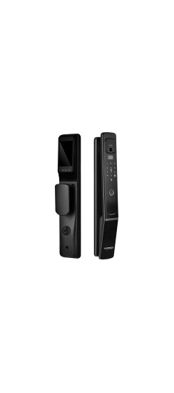 Замок врезной электронный Hogo V05 с распознаванием лица, черный | Сталь, пластик