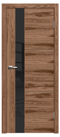 Лестер 2 Американский орех,стекло черное Американский орех | Американский орех, 2000*700