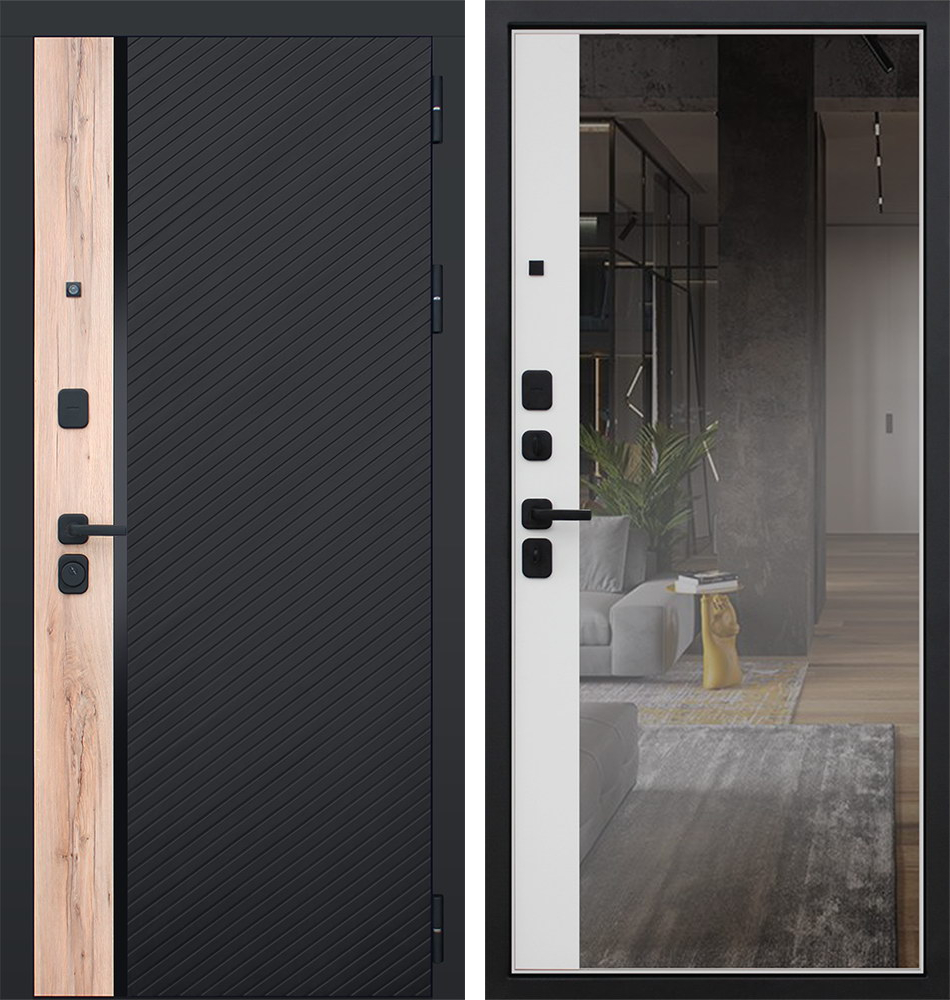 Стальная дверь "Фрегат" с зеркалом | Порошковое покрытие 