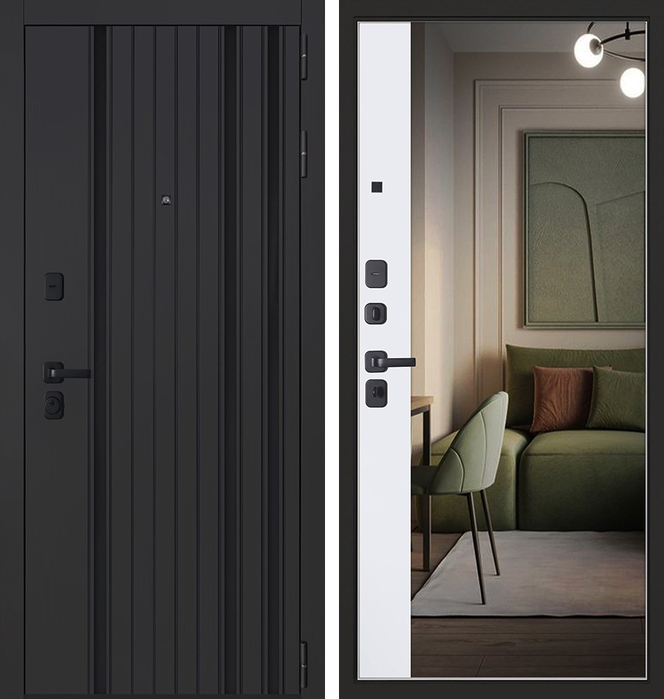 Стальная дверь "Solana" с зеркалом | Порошковое покрытие 