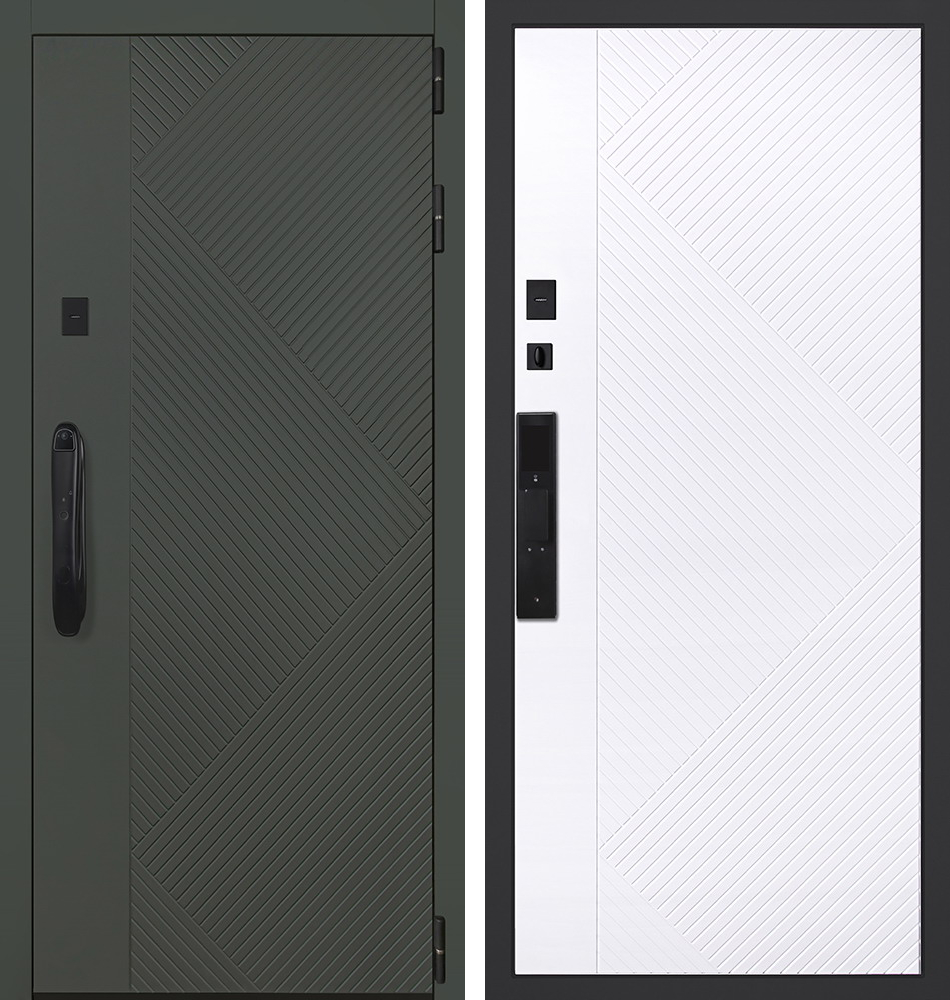 Стальная дверь "Лима" (биометрический замок). Заказная модель. | Порошковое покрытие 