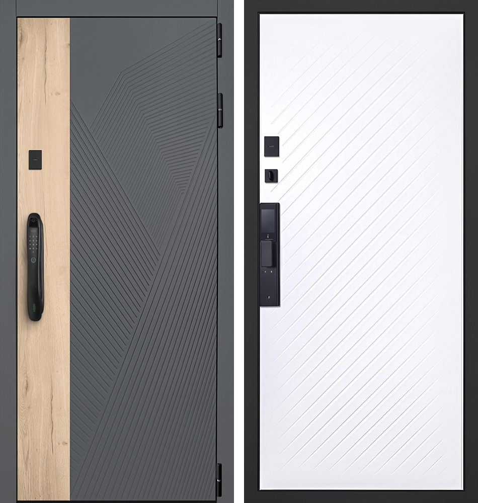 Стальная дверь "Бастион" с биометрическим замком | Порошковое покрытие 