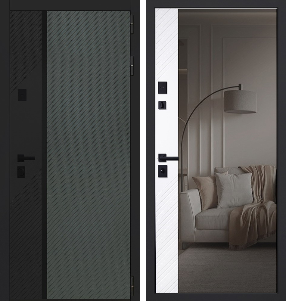 Стальная дверь "Форт" с зеркалом