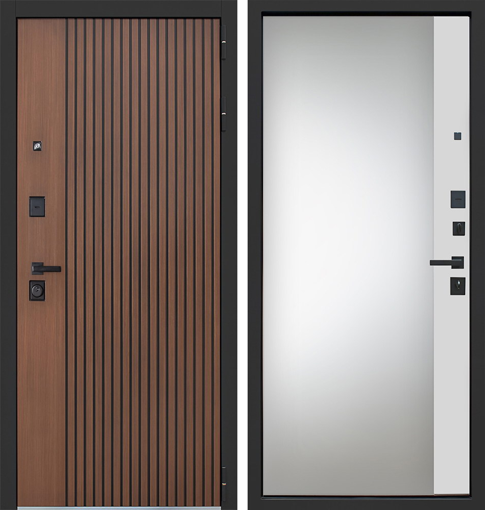 Стальная дверь "Фаворит" с матовым зеркалом. Заказная модель. | Порошковое покрытие 