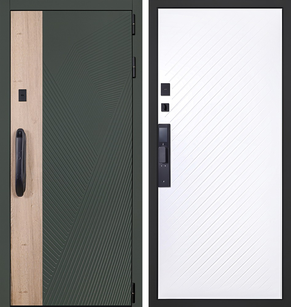 Стальная дверь "Vertu" (биометрический замок) | Порошковое покрытие 