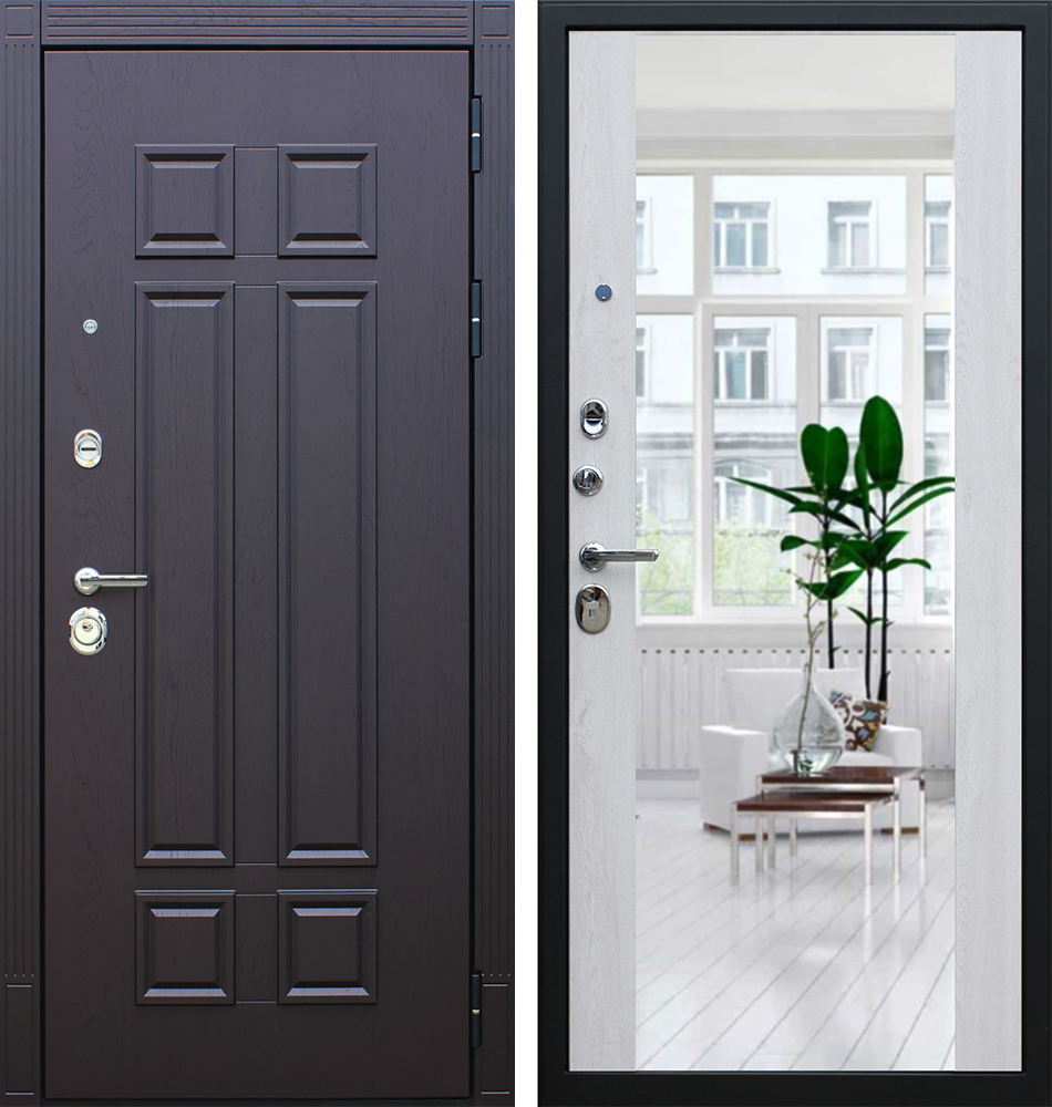 Стальная дверь "Виват" с зеркалом. Заказная модель. | Порошковое покрытие 