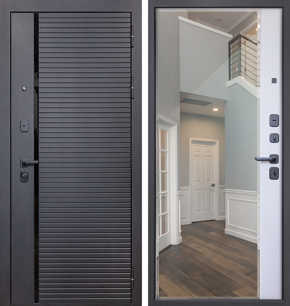 Стальная дверь "Dominica" с зеркалом. Заказная модель. | Порошковое покрытие 