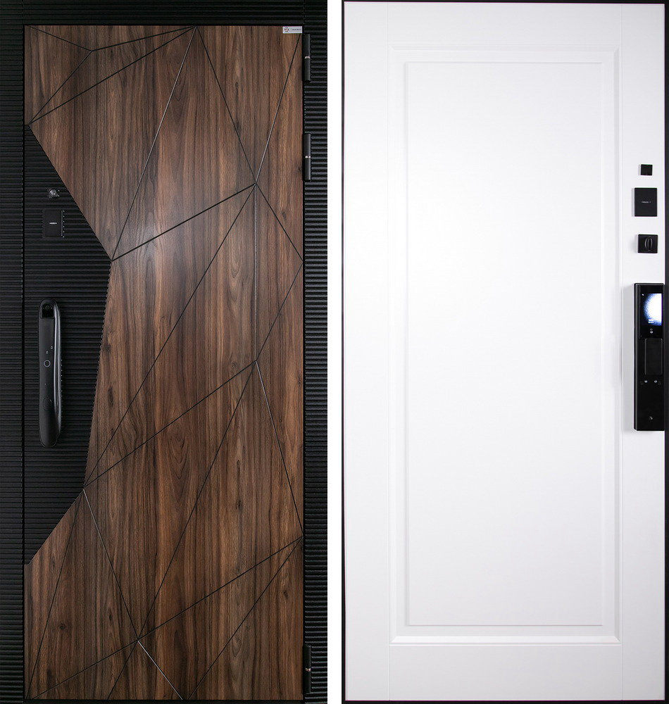 Стальная дверь "Берилл" (биометрический замок DZ 888). Заказная модель. | Порошковое покрытие 