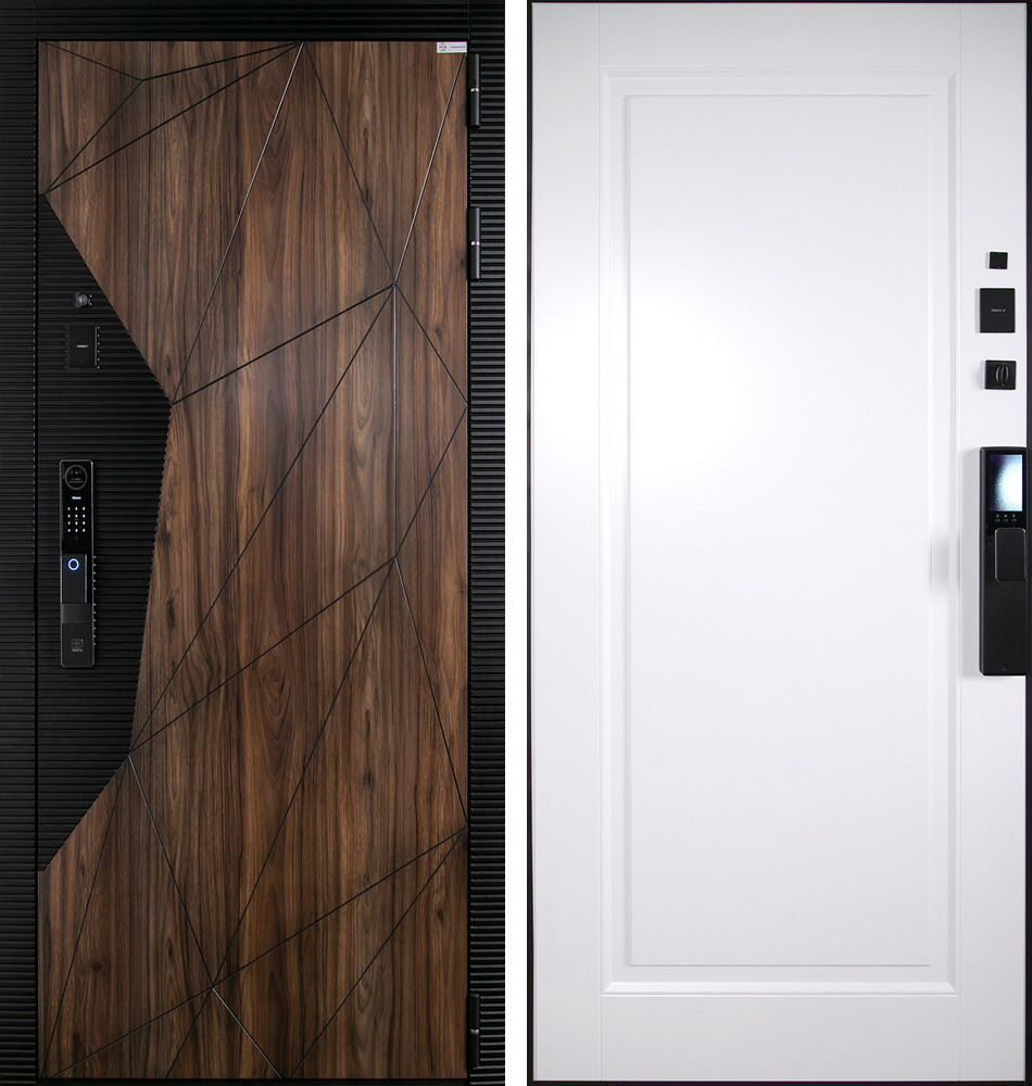 Стальная дверь "Берилл" (биометрический замок Y12). Заказная модель. | Порошковое покрытие 