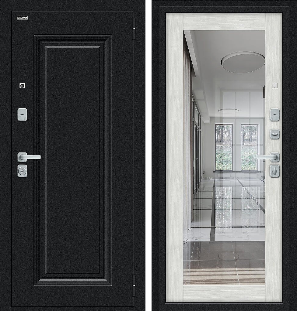 Флэш МФ/BChrome, цвет: Букле черное/Bianco Melinga