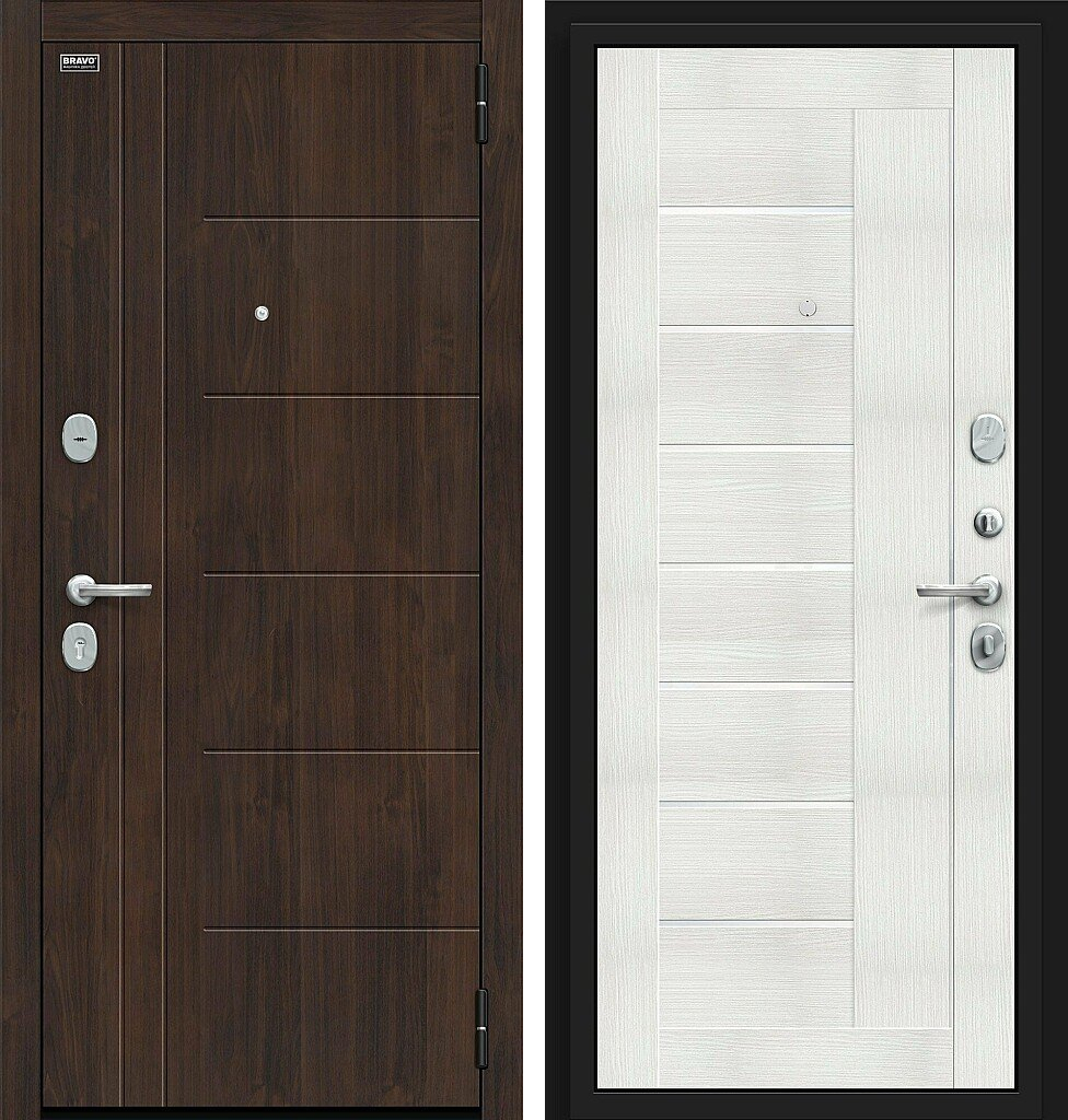 Входная дверь Модерн Kale, цвет: Almon/Bianco Veralinga, из серии: Bravo R, размер: 205*96, открывание: Правое