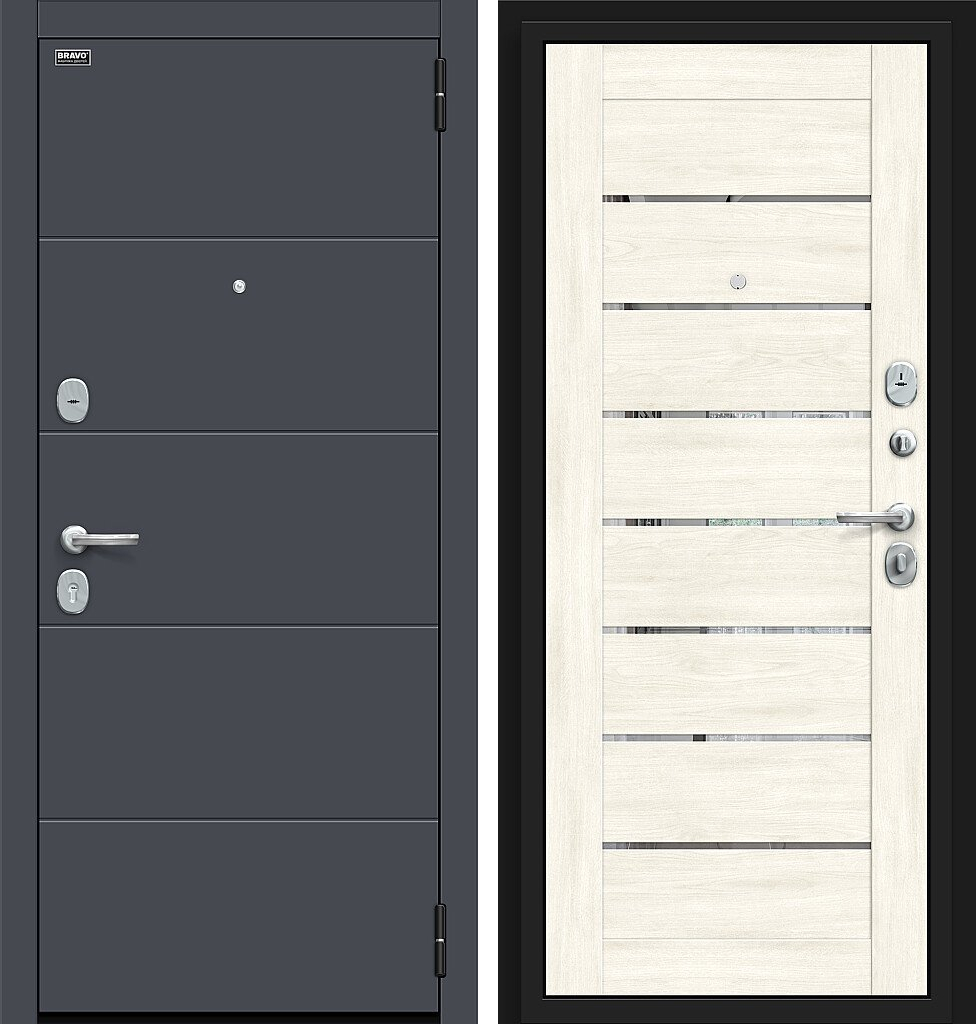 Входная дверь Прайд Kale, цвет: Graphite Pro/Nordic Oak, из серии: Bravo R, размер: 205*96, открывание: Правое