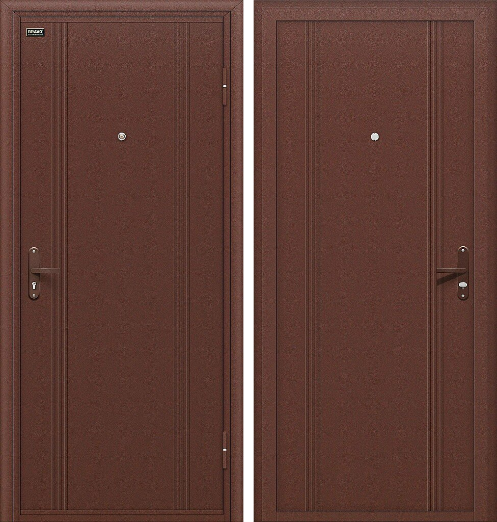 Входная дверь Door Out 101, цвет: Антик Медь/Антик Медь, из серии: Optim, размер: 205*98, открывание: 180˚, Правое